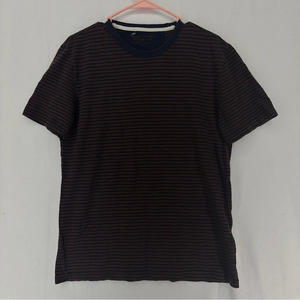 Banana Republic Vintage‎ T-Shirt Striped Mens Size S Navy Blue